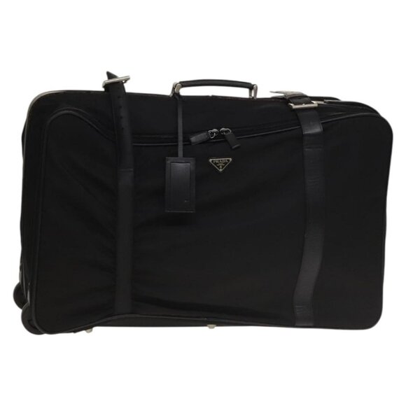 PRADA Suitcase Nylon Black Silver Auth bs28547 - Picture 1 of 16